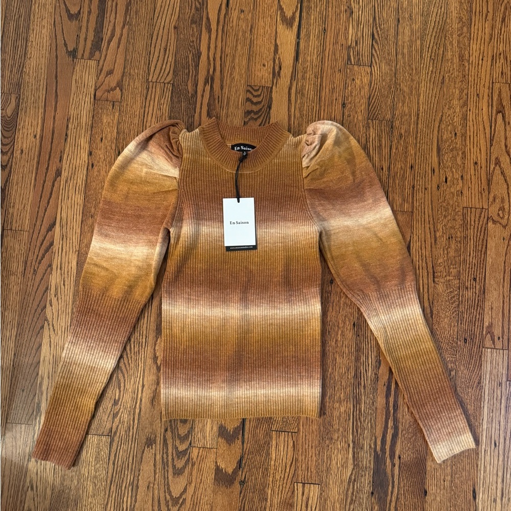 En Saison Brown and Tan Ombre Sweater NWT